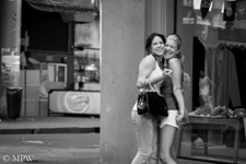 Queen Street Auckland city, black and white photo by Mike Wheelton